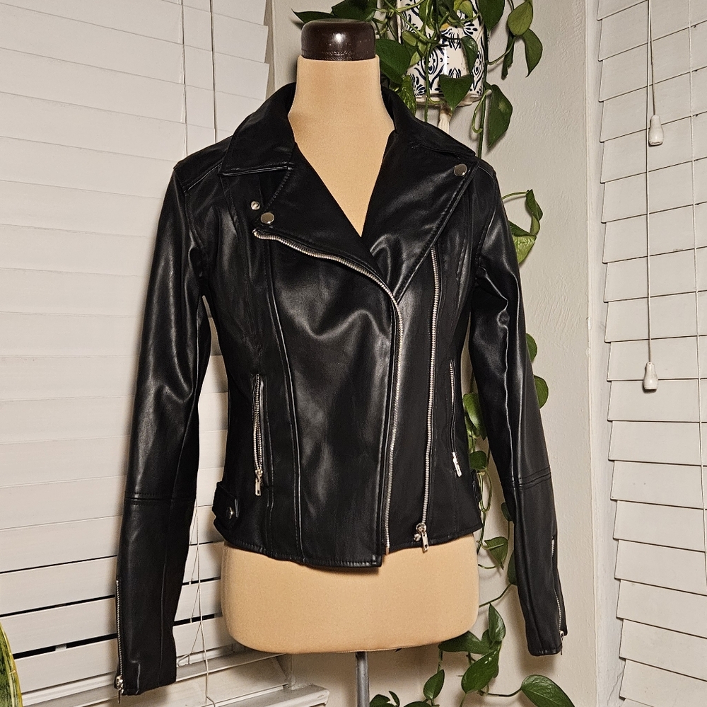 NWT Faux Leather Motorcycle Jacket